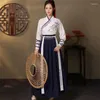 Stage Wear Chinese Dress Ancient Hanfu Kimono Black White Red Dresses Embroidery Martial Arts Style Dance Cosplay Costumes