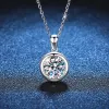 Necklaces TFGLBU Platinum 13CT Moissanite Necklace for Women Classic Bubble Pentant O Chain Birthday Gift S925 Sterling Silver Jewelry