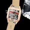 Yellow Gold WHSA0032 Skeleton Unisex Watch Square Ladies / Mens Luxury Watches 9629 MC Automatisk Sapphire Crystal Rose Gold Designer Wristwatch