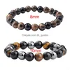 Charm Bilezikler 8mm 10mm Boncuklar Manyetik Hematit Siyah Obsidiyen Cazibe Bilezikler Erkek Tiger Göz Taşı Ahşap Boncuk Çift Bracel Dhgarden Dhnl0