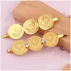 Hair Clips Barrettes Turkish Coin Slide Gold Plated Ethnic Accessories Bridal Girls Arabic Vintage Hairwear Bride Gifts Drop Delivery Ot8W5