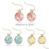 Dangle & Chandelier Fashion Unique Design Resin Stone Dangle Earring For Women Girls Colorf Shell Paper Sequins Round Gold Plating Ho Dhoel