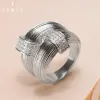 Bands New Luxury Finger Ring Platinum Filled Full AAA Zircon Engagement And Wedding Ring Women's Men's Jewelry