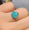 Imposta la nuova tendenza vintage a forma di cuore tormalina paraiba con pietre preziose anello/orecchini/collana set di gioielli regalo romantico per le donne all'ingrosso