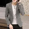 Men's Suits 2024 Foreign Trade Coat Single-breasted Slim Plaid Business Casual Professional Fashion Gentleman's Suit Banquet