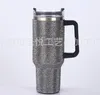 H2.0 40oz Multicolour With Diamonds Cow Stainless Steel Tumblers Cups Lid and Straw 2nd Generation Car Mugs Vacuum Insulated Water Bottles