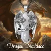 Pendentifs Eudora Dragon Twining Hexagonal Quartz clair prismatique collier Punk pierre de guérison cristal de Quartz clair pendentif bijoux pour homme