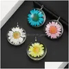 Charms Neueste Kreative Design Glas Dired Blume Kleine Daisy Ball Form Anhänger Für Halskette Ohrring Colorf Transparent DIY Dhgarden Dhxa0