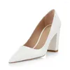 Dress Shoes Lovirs Women's Basic Chunky Heel 10cm Thick Pointed Toe Pumps Block Leisure Plus Size US 5-15