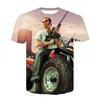 T-shirts pour hommes 2024 Mode 3D Imprimer Grand Theft Auto Game Gta 5 Chemise imprimée Hommes Femmes Enfants T-shirt à manches courtes Boy Girl Tops