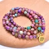 Braccialetti Donna Guarigione Protezione energetica Gioielli Pietra naturale Japamala 108 Bracciale Mala con perline di preghiera buddista Dropshipping