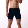 Underbyxor 2024 män boxare lång ben underkläder erkek naturlig bomull sexig shorts toppmärke mjukt