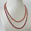 Colliers 3mm perle coquille corail collier blanc orange rouge élégant simple vente chaude petite pierre naturelle bijoux de fête de mariage travail manuel