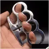 Pirinç Mafsallar Çapraz Metal Knuckle Duster Dört Parmak Tiger Yumruk Dış Mekan Güvenlik Savunma Halkası Kendini Savunma EDC Aracı Dam Dhzq8