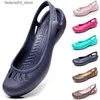 Slippers 2022 Summer Nurse Shoes Flat-heeled Hole Shoes Baotou Sandals Plastic Sandals Student Beach Shoes Eva Garden Shoes Q240221