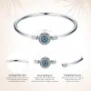 Brangles Bamoer Authentic 925 Sterling Silver Blue Evil Eye Bangle Demon Eye Bracelet Clear Cz Luxury Chain Bijoux SCB012