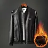 Winter Leather Jacket Designer Men's High Quality Leather Jacket Windproof Casual Windbreaker Outdoor Fashion Jacket Clip Windproof Insulation