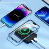 Chargers Power Bank 20000mAh Magnetic Wireless Charger Super Fast Charging Powerbank For Samsung Xiaomi Portable Induction Charger 2023