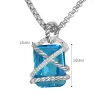 Collier de pendentif en cristal carré concepteur pour femmes colliers en argent plaqué en acier inoxydable