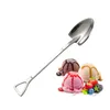 Spoons Stainless Steel Shovel Shape Spoon Creative Coffee Ladle Pointed Ice Cream Dessert Scoop Stain Resistant Dinner Tea