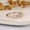 Rings cxsjeremy unieke halve eeuwigheid stokbrood gesneden moissanite trouwring 14k rose gold verlovingsring bijpassende band voor dames geschenk