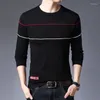 Men's Sweaters Brand 2024 Autumn Fashion Casual Men Pullovers Knitted Striped Male Sweater Dress Slim Jersey Clothing