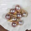 Boucles d'oreilles pendantes de couleur naturelle, perle baroque impeccable, pendentif enveloppé de fil d'or 18 carats, Thanksgiving FOOL'S DAY, clou d'oreille de culture Halloween