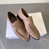 Chaussures froissées épaisses à talon unique, une paire de mocassins français à semelle intercalaire, petites chaussures en cuir, nouvelle collection printemps