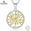 Hangers Eudora Real 925 Sterling Zilveren Levensboom Neckalce Temperament Zilver Gouden Kleur Fijne Mode-sieraden voor vrouwen Geschenkdoos