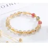 Bracelets 8 mm Crystal Citrine Strawberry Quartz Bracelets Bracelets en pierre naturelle pour femmes Cadeaux Perles d'amitié Bracelet Bijoux