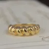 Ringar cxsjeremy trendiga franska croissant ringar för kvinnor au750 18k gul guld Braid vriden chunky ring kvinnliga smycken parti gåvor