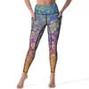 Calças ativas branco paisley yoga laranja ombre ginásio leggings push up estiramento esporte novidade gráfico legging presente de aniversário