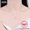 Halsband Anka Ny S925 Silver Pendant Moissanite D Color 30 Point Pearl Necklace Minimalist Collar Chain Female Moissanite Halsband