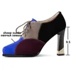 Dress Shoes 2024 Fashion Women Pumps Luxe Spring Summer Leather Platform Chunky Oxfords Ladies High Heels Designer Black Green