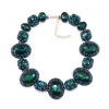 Colliers 2023 nouveau za rouge vert verre cristal gemme grand collier ras du cou collier femmes charme indien tendance déclaration grand bavoir collier bijoux