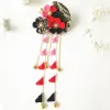 ジュエリー日本の着物手作り布の花の折りたたみファンヘアアクセサリークリップタッセルヘッドウェアヘッドドレスバレットユカタフェストヴィアデコ