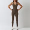 LL-8065 lu Macacões femininos roupas de yoga sem mangas close-fitting dança macacão calças compridas bodysuit secagem rápida respirável