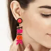 Dangle Earrings JURAN Handmade Colorful Seeds Beads Letter TRICK TREAT Boho Fashion Jewelry For Women Girls Holiday Carnival Party Gift