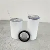 Bicchiere da viaggio per acqua Cola Beverage Bicchiere da bere con doppia funzione a due scopi, sublimazione in bianco, bianco da 12 once, bicchiere dritto combinato, venduto in custodia