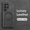 Mobiltelefonfodral Wireless Charging Leather Case för Samsung S24 S23 S22 S21 S20 Ultra Plus FE för Magsafe -fall för Samsung Note 20 Ultra 10 Plus YQ240221