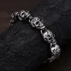 Bracelets Gothic Vintage Men's Skull Bracelet 316L Stainless Steel Punk Hip Hop Skeleton Bracelets Fashion Amulet Jewelry Gifts Wholesale