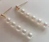 Boucles d'oreilles Le nouvel ensemble de perles de coquillage blanc est une niche globale à la mode, style tendance, perle d'eau douce plaquée cuivre, argent s925 LE72