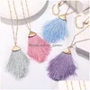 Colares de pingente New Long Colorf Tassel Colar para Mulheres Charme Vintage Moda Camisola Cadeia Boho Bohemian Jóias Étnicas Drop Deli Dhjx2