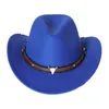 2024 Cowboy Top Hat pour femmes hommes Fedora chapeaux Fedoras femme mode feutre casquette homme automne hiver casquettes Trilby cadeau de fête de Noël 16 couleurs