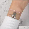 Chain New Arrival Breast Cancer Awareness Charm Bracelet For Women Handmade Braided Pink Rope Chain Vintage Sier Pendant Jewelry Drop Dhusu