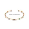 Charme Pulseiras Charme Pulseiras Gota Óleo Mal Turco Olho Bangle Pulseira Ouro Sier Cor Bangles Presentes Para Mulheres Homens Moda Jóias Dh2L8