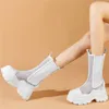 Sandals High Top Fashion Sneakers Women Genuine Leather Wedges Heel Gladiator Female Round Toe Platform Pumps Casual Shoes