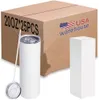 USA Warehouse Tasses à double paroi de 20 oz Gobelet avec couvercle et paille en plastique Bouteilles d'eau Vacann isolées en acier inoxydable CA Stocké
