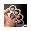 Pirinç Mafsallar Demir Kalınlaştırılmış Knuckle Duster Açık Metal Finger Toka Fitness Eğitim Boks Battasıyla Kırık Pencere Savunması EDC Too Dhwq6