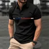 Mode roliga brev tryck polo tshirts casual lapel mens skjorta sommar andas golf slitage överdimensionerad kort ärm sport toppar 240220